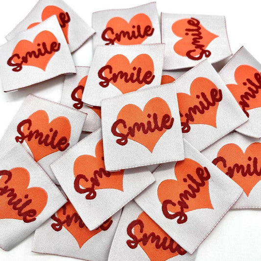 Etiquette Home Couture - Tricot - Crochet - Etiquettes originales et créatives - Coeur Smile
