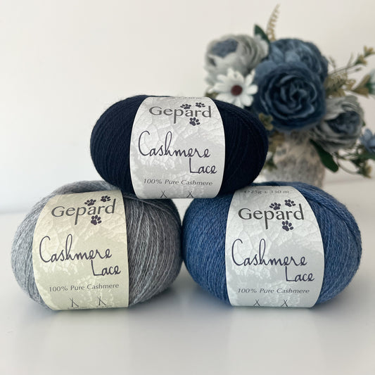 Gepard Garn - Cashmere Lace - Bleus & Gris
