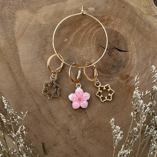 Marqueurs de mailles tricot crochet Kawai Fleur Rose