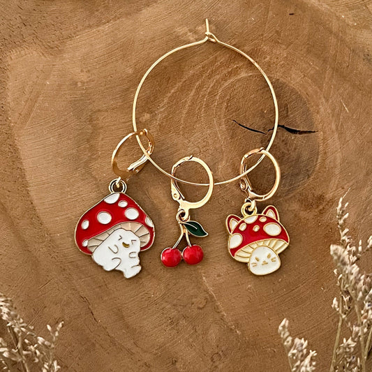 Marqueurs de mailles tricot crochet Kawai Champignons Mignons