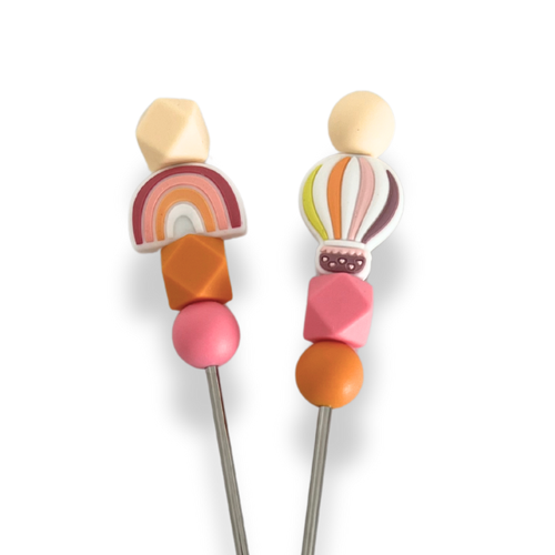 Sewing Stick - Stick de couture - Amigurumi au crochet - Montgolfière & Arc-en-ciel