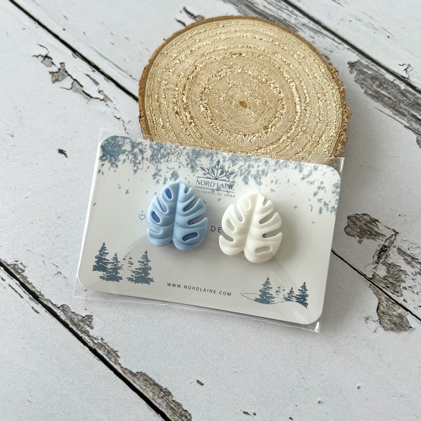 Stoppeurs de mailles Nord Laine - Feuilles monstera Stoppeurs de mailles Nord Laine - Feuilles monstera