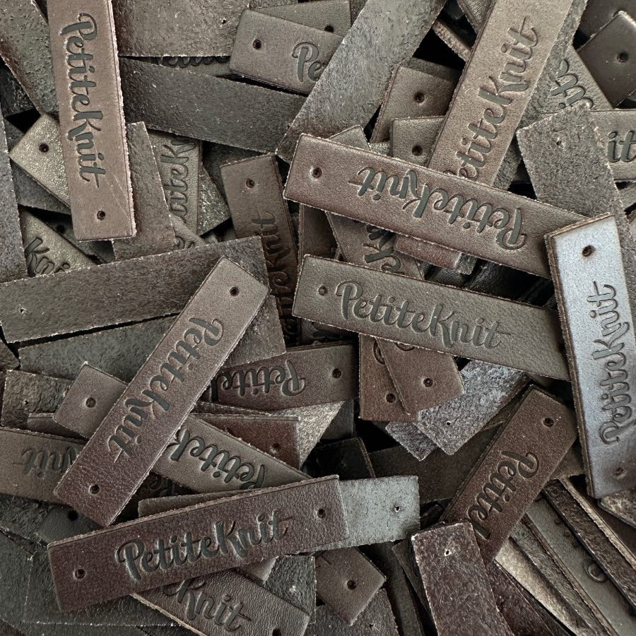 Dark Brown Little Leather Label - PetiteKnit