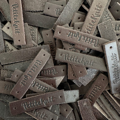Dark Brown Little Leather Label - PetiteKnit