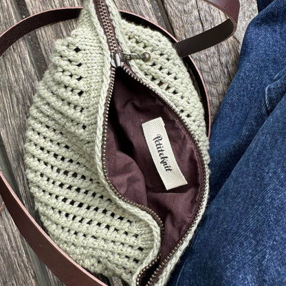 Lining for round bottom bag 48 cm Brown - PetiteKnit