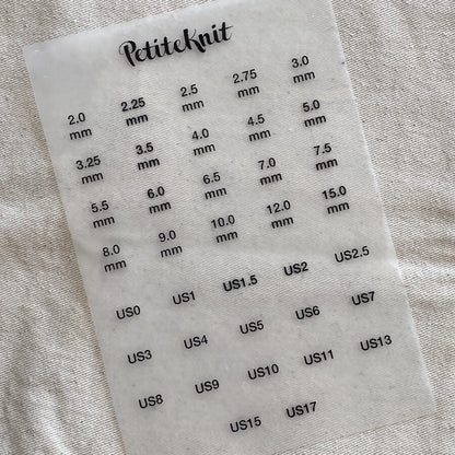 Etiquettes thermocollantes pour pochettes à aiguilles - PetiteKnit