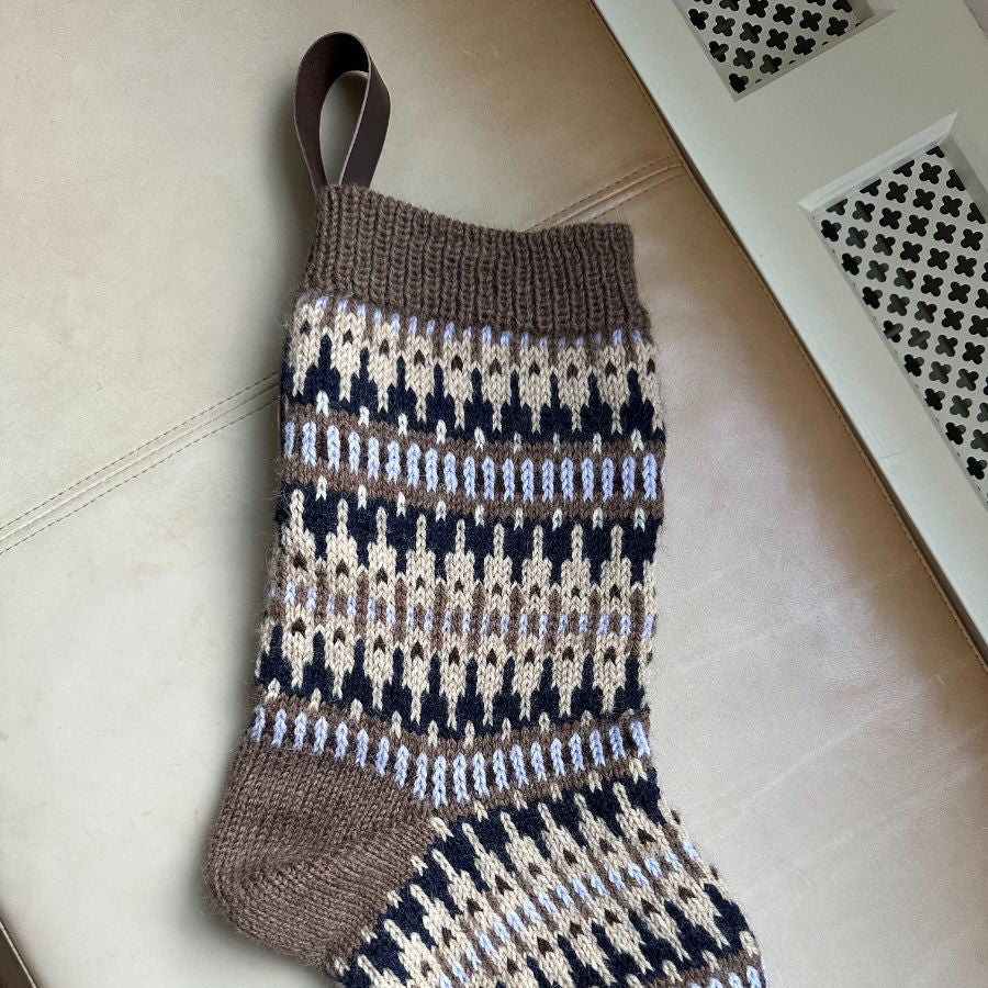 Leather Strap for Christmas Sock - Dark Brown - PetiteKnit