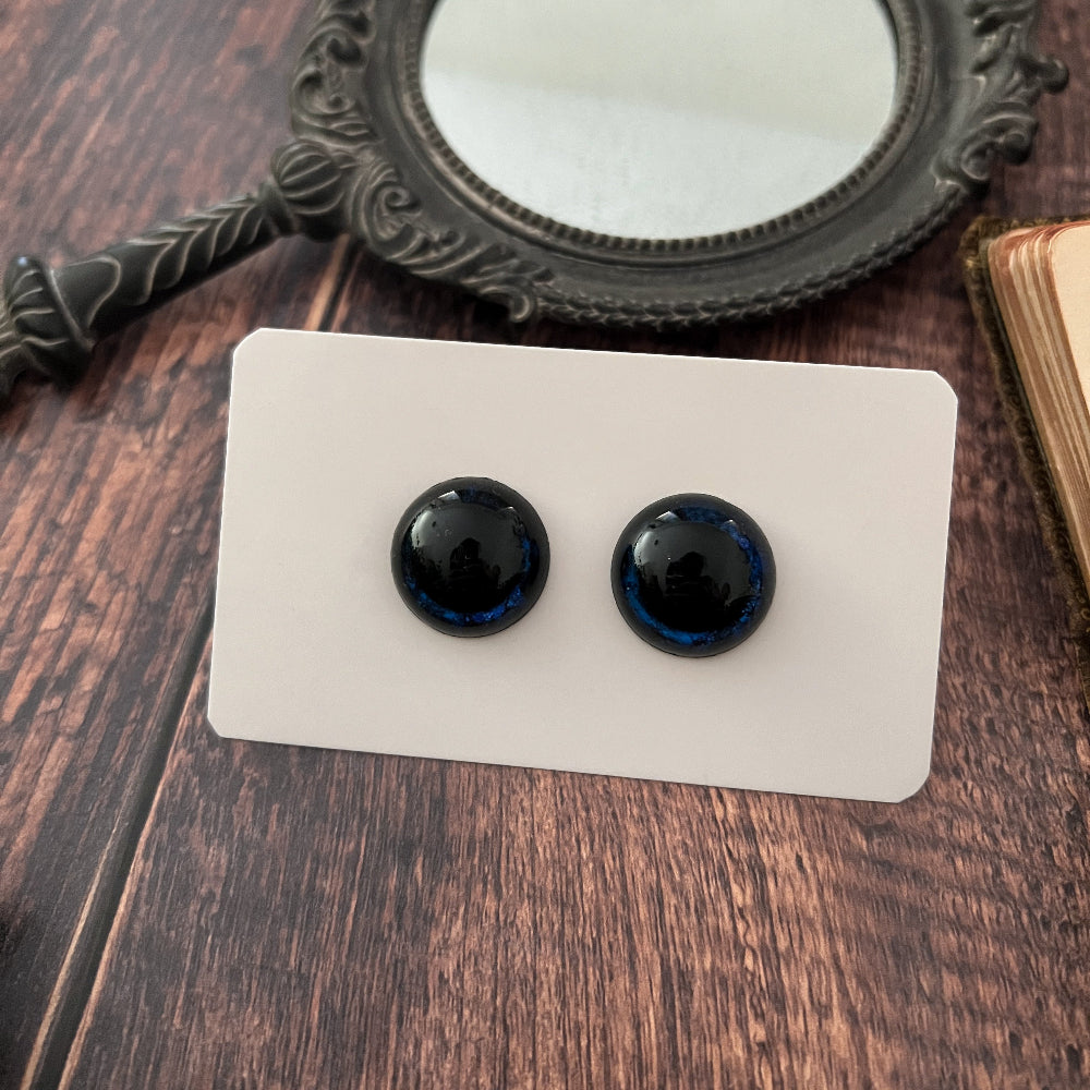 Bleu 20 mm - Pupille noire centrée - Safety eyes / Yeux de sécurité pour amigurumi