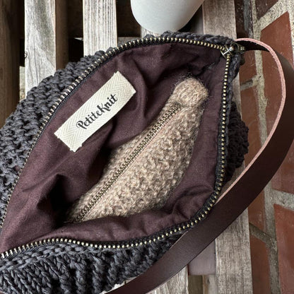 Lining for round bottom bag 58 cm Brown - PetiteKnit