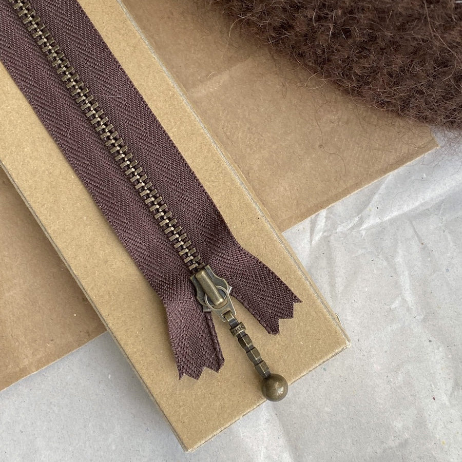 Zipper 17 cm Chocolate Brown PetiteKnit