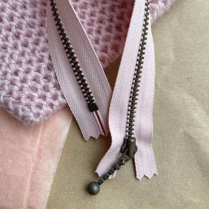 Zipper 23 cm Powder Pink PetiteKnit
