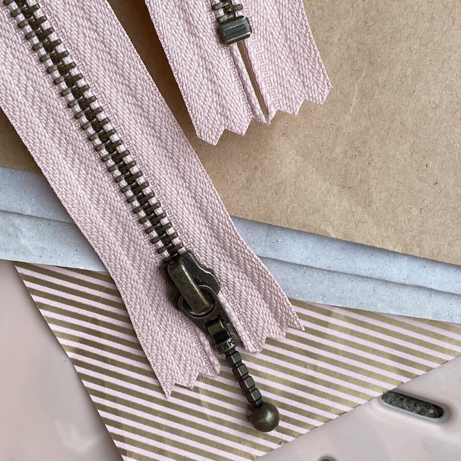Zipper 35 cm Powder Pink PetiteKnit
